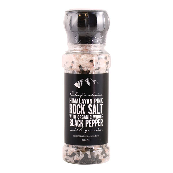 Buy Grinder Himalayan Pink Rock Salt with Organic Black Pepper (180g